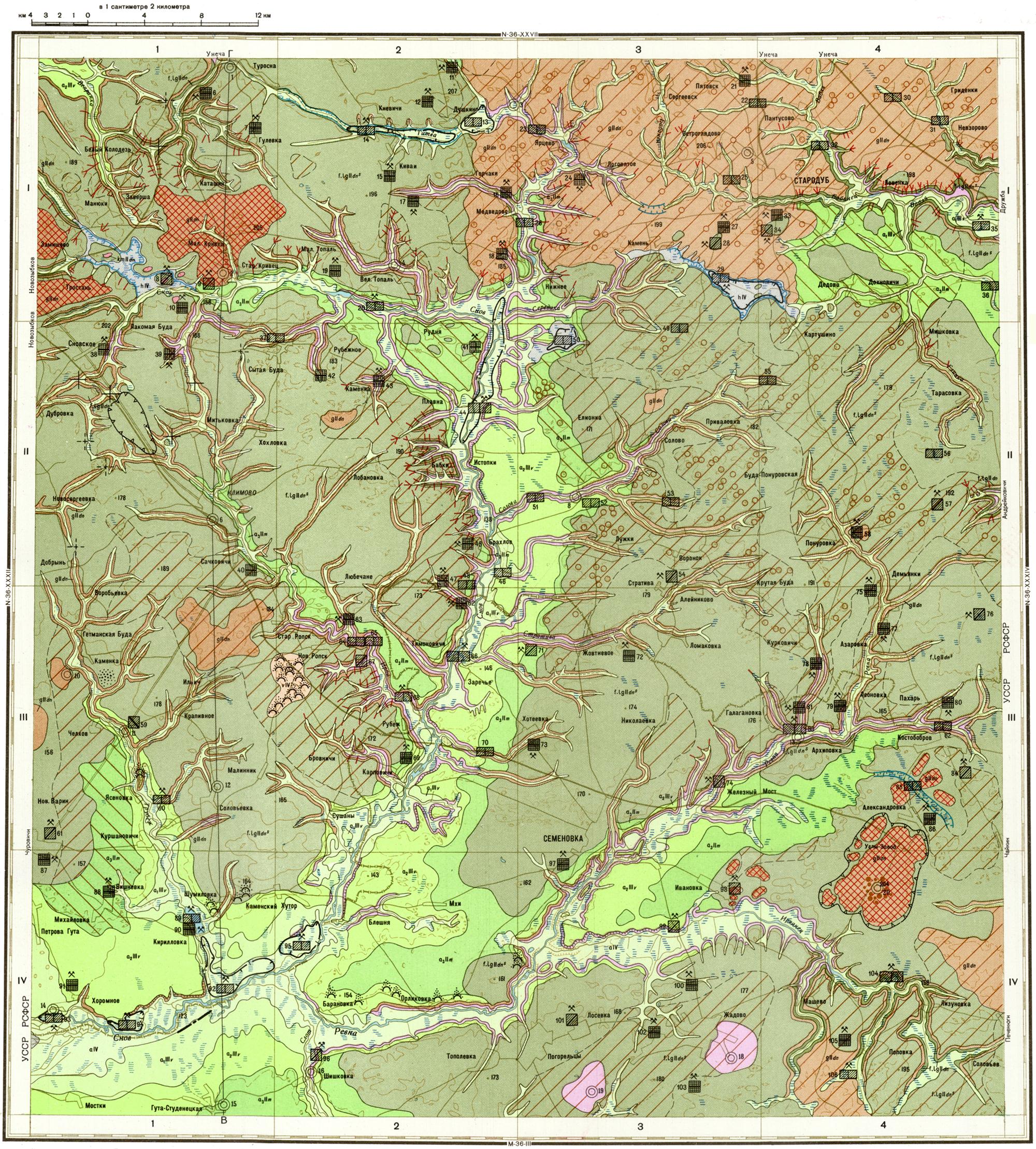 Стародуб на карте. Геологическая карта n-37-XXXIII. Стародубщина на карте. Стародубье на карте.