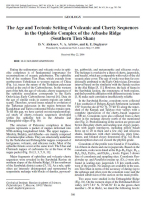The age and tectonic setting of volcanic and cherty sequences in the ohiolite complex of the Atbashe Ridge (Southern Tien Shan) / Возраст и тектоническая обстановка вулканических и кремнистых отложений в офиолитовом комплексе хребта Атбаше Южный Тянь-Шань