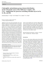 Chalcophile and platinum-group element distribution in the Ultramafic series of the Stillwater Complex, MT, USA—implications for processes enriching chromite layers in Os, Ir, Ru, and Rh / Распределение халькофильных элементов и элементов платиновой групп