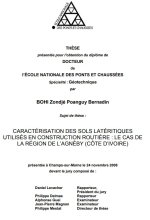 Characterization des sols lateritiques utilises en construction routiere: le cas de la region de L'agnéby (Côté D'ivoire) / Характеристика латеритных почв, используемых в дорожном строительстве: пример региона Аньеби (кот-Д'Ивуар)
