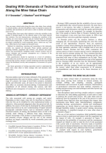 Dealing with demands of technical variability and uncertainty along the mine value chain / Работа с требованиями технической изменчивости и неопределенности по всей цепочке создания стоимости на руднике