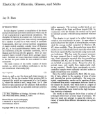 Elasticity of minerals, glasses and melts / Эластичность минералов, стекол и расплавов