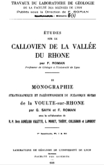 Études sur le Callovien de la  vallee du Rhone. Stratigraphique et Paléontologique Du Jurassique Moyen De La Voulte-Sur-Rhone. Fascicule 1