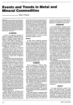 Events and trends in metal and mineral commodities / События и тенденции в области металлов и минерального сырья