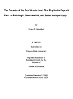 The genesis of the San Vicente lead zinc rhythmite deposit, Peru - a petrologic, geochemical, and sulfur isotope study / Генезис свинцово-цинкового ритмитового месторождения Сан-Висенте, Перу - петрологическое, геохимическое и изотопное исследование серы