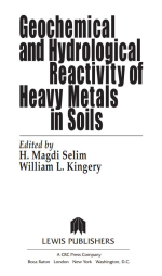 Geochemical and hydrological reactivity of heavy metals in soils / Геохимическая и гидрологическая реактивность тяжелых металлов в почвах