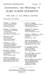 Geochemistry and mineralogy of rare earth elements / Геохимия и минералогия редкоземельных элементов