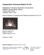 Independent Technical Report 43-101. Magdalena-Tubutama Exploration Concessions / Независимый технический отчет 43-101. Концессии на геологоразведку Магдалена-Тубутама