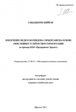 Извлечение меди и молибдена сорбентами на основе окисленных углей из хвостов флотации (на примере КОО Предприятие Эрдэнэт)