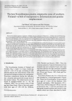 The late Svecofennian granite-migmatite zone of southern Finland—a belt of transpressive deformation and granite emplacement