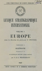 Lexique stratigraphique international. Volume I. Europe. Fascicule 5. Allemagne. f2. Jurassique moyen (Alpes exclues) / Международная стратиграфическая лексика. Том I. Европа. Документ 5. Германия. f2. средняя Юра (исключая Альпы)