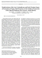 Manifestations of the late carboniferous and early permian stages of formation of nappe-fold structures in the southern framework of the Siberian platform (East Sayany, South Siberia)