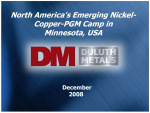 North America's emerging nickel-copper-PGM camp in Minnesota USA / Зарождающийся никель-медь-МПГ центр в Северной Америке, Миннесота