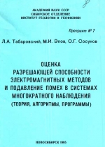 Оценка разрешающей способности электромагнитных методов и подавление помех в системах многократного наблюдения (теория, алгоритмы, программы)