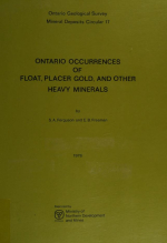 Ontario occurrences of float, placer gold and other heavy minerals / Месторождения плавучего, россыпного золота и других тяжелых минералов в провинции Онтарио
