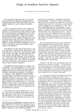 Origin of stratiform lead-zinc deposits / Происхождение стратиформных свинцово-цинковых месторождений