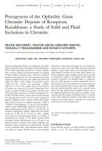 Petrogenesis of the ophiolitic giant chromite deposits of Kempirsai, Kazakhstan: a study of solid and fluid inclusions in chromite / Петрогенезис и офиолиты гигантского хромитового месторождения Кемпирсай, Казахстан: изучение твердых и жидких включений