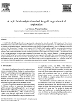 A rapid field analytical method for gold in geochemical exploration / Быстрый полевой аналитический метод определения золота при геохимической разведке
