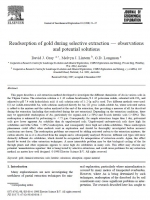 Readsorption of gold during selective extraction — observations and potential solutions