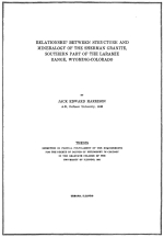 Relationship between structure and mineralogy of the Sherman granite, southern part of the Laramie Range, Wyoming-Colorado / Взаимоотношения между структурами и минералогией гранитов Шерман, южная часть хребта Ларамье, Вайоминг-Колорадо