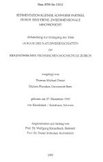 Sedimentation kleiner, schwerer partikel durch eine ebene, zweidimensionale mischschicht / Осаждение мелких тяжелых частиц через плоский двухмерный смешанный слой