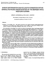 Shear deformation and eclogite formation within granulite-facies anorthosites of the bergen arcs, Western Norway