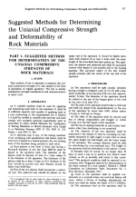 Suggested methods for determining the uniaxial compressive strength and deformability of rock materials / Предлагаемые методы определения прочности горных пород на одноосное сжатие и деформируемости