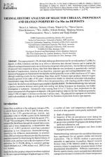 Thermal History Analysis of Selected Chilean, Indonesian and Iranian Porphyry Cu-Mo-Au Deposits