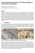 Three-dimensional analysis of pit slope stability in anisotropic rock masses / Трехмерный анализ устойчивости откосов карьеров в анизотропных массивах горных пород