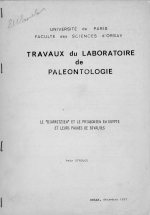 Travaux du laboratoire de paleontologie
