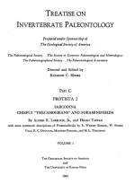 Treatise on invertebrate paleontology. Part C. Sarcondina chiefly "Thecamoebians" and foraminiferida / Трактат по палеонтологии беспозвоночных. Часть C. Sarcodina, главным образом "текамебианы" и фораминифериды