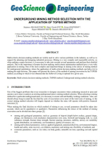 Underground mining method selection with the application of TOPSIS method