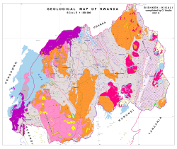 Geological map of Rwanda / Геологическая карта Руанды