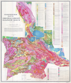 Геологическая карта Енисейско-Саянской складчатой области