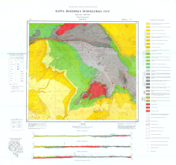 K-41-XVI. Геологическая карта СССР. Карта полезных ископаемых СССР. Кызылкумская серия