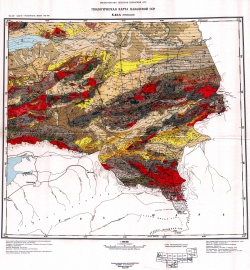 K-44-А (Пржевальск). Геологическая карта Казахской ССР
