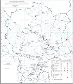 Карта полезных ископаемых Ярославской области.