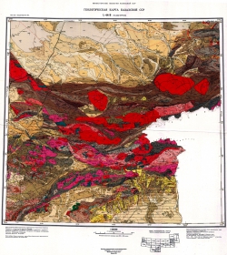 L-44-В (Талды-Курган). Геологическая карта Казахской ССР