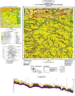 M-35-XXIV (Сквира). Геологическая карта и карта полезных ископаемых четвертичных отложений. Серия Центральноукраинская