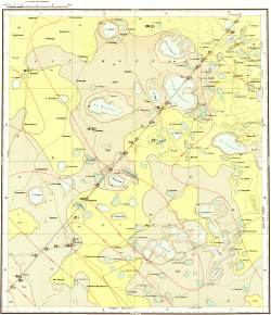 N-43-XVI. Геологическая карта СССР. Геологическая карта и карта полезных ископаемых дочетвертичных образований. Кулундинско-Барабинская серия