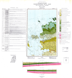 O-34-XII,VI (Хаапсалу). Государственная геологическая карта СССР. Карта дочетвертичных отложений. Прибалтийская серия