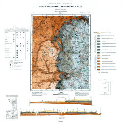 O-36-X. Государственная геологическая карта СССР. Карта полезных ископаемых. Серия Тихвинско-Онежская
