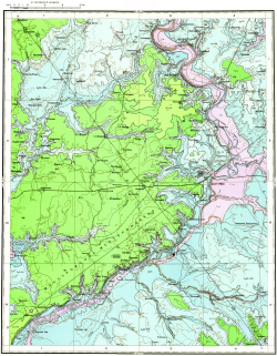 O-38-XVI. Геологическая карта СССР. Геологическая карта и карта полезных ископаемых дочетвертичных образований. Средневолжская серия