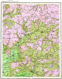O-38-XVII. Геологическая карта СССР. Геологическая карта и карта полезных ископаемых четвертичных образований. Средневолжская серия