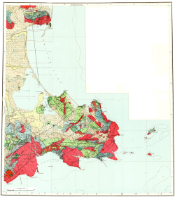 O-56-V,VI,XI,XII. Геологическая карта СССР. Геологическая карта и карта полезных ископаемых дочетвертичных образований. Магаданская серия