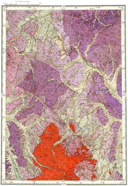 P-55-VIII. Геологическая карта СССР. Геологическая карта и карта полезных ископаемых дочетвертичных образований. Верхне-Колымская серия