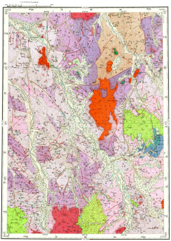 P-56-XXIII. Геологическая карта СССР. Геологическая карта и карта полезных ископаемых дочетвертичных образований. Верхне-Колымская серия