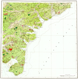 P-59-XXXIII,XXXIV; O-59-III. Геологическая карта СССР. Корякская серия