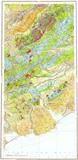 P-60-XIII,XIX. Геологическая карта СССР. Геологическая карта и карта полезных ископаемых дочетвертичных образований. Корякская серия