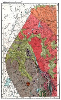 Q-35-XII. Карта полезных ископаемых СССР. Карельская серия
